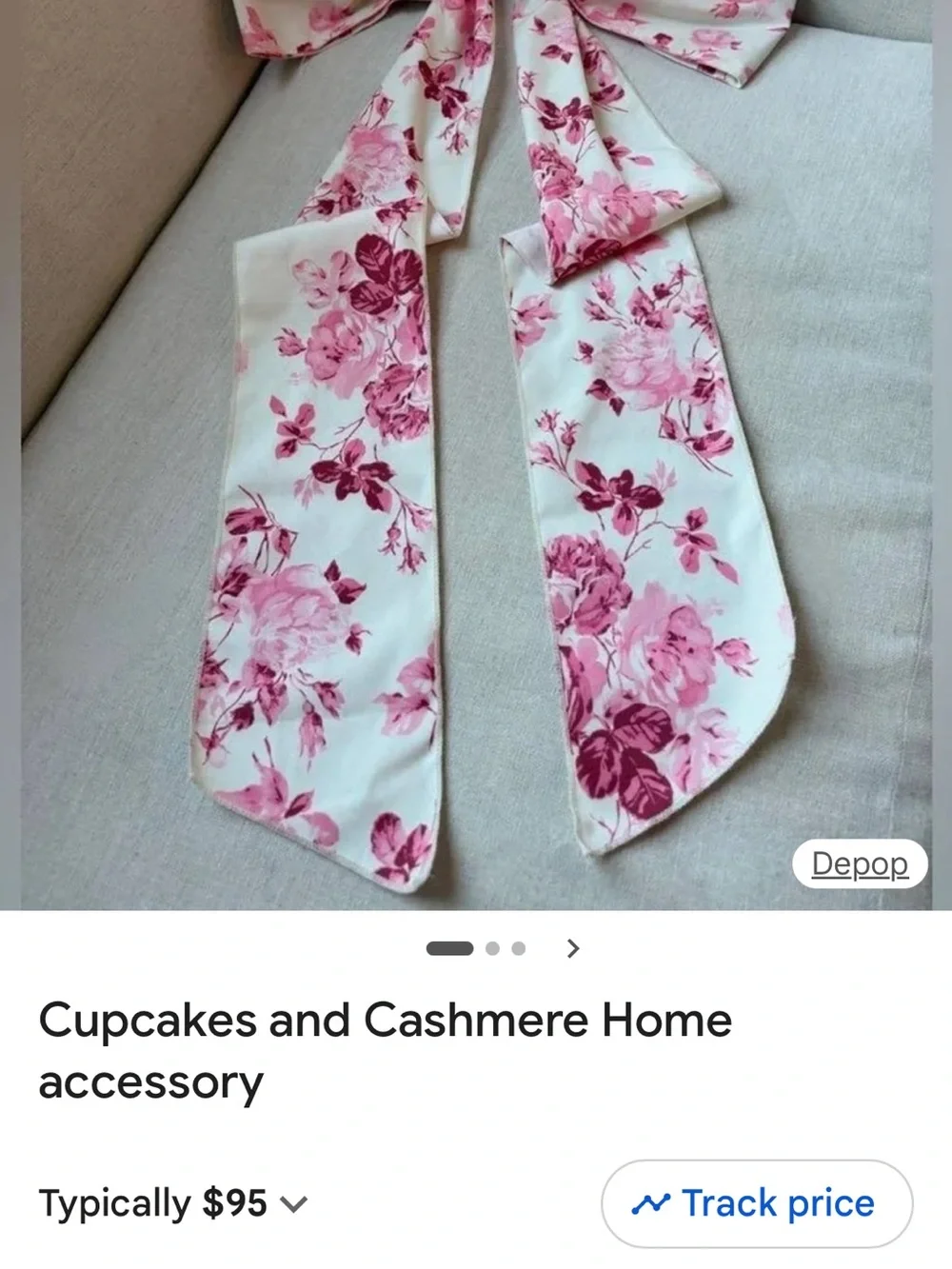 Floral Pink & White giant bow wall decor